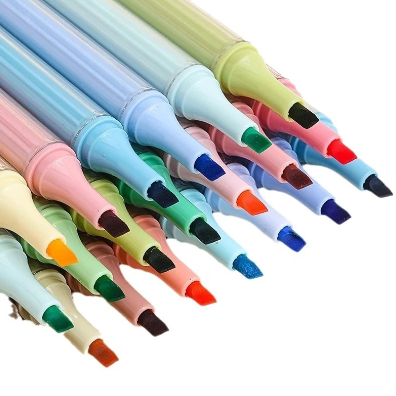 아트 마커 하이라이터 젤 펜, 모란디 다채로운 학생 노트북 페인팅, 부드러운 색상 문구 학교 필기 용품, 4 개/세트