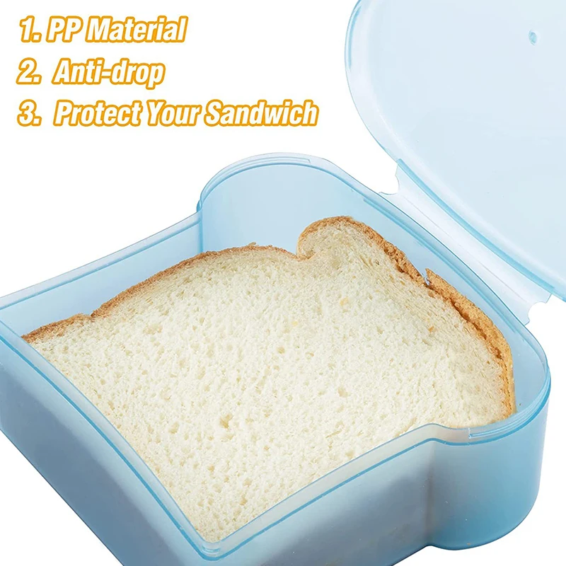 Description Picture 3 of itemSilicone Bread Container Portable Sushi Dessert Sandwich Toast Food Storage Box Microwaveable Transparent Kitchen Lunch Bento Bo