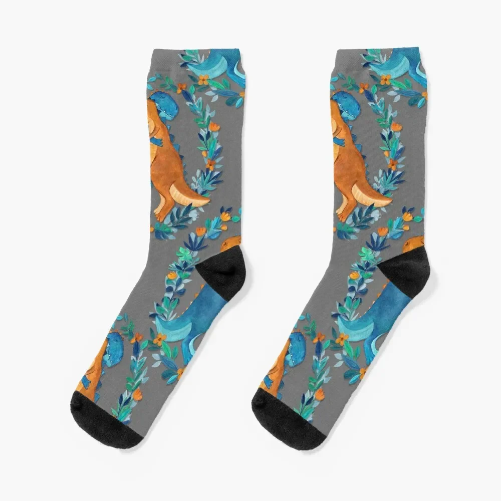 

Dino Hugs Socks halloween christmas stocking soccer anti-slip Socks Men's Women's
