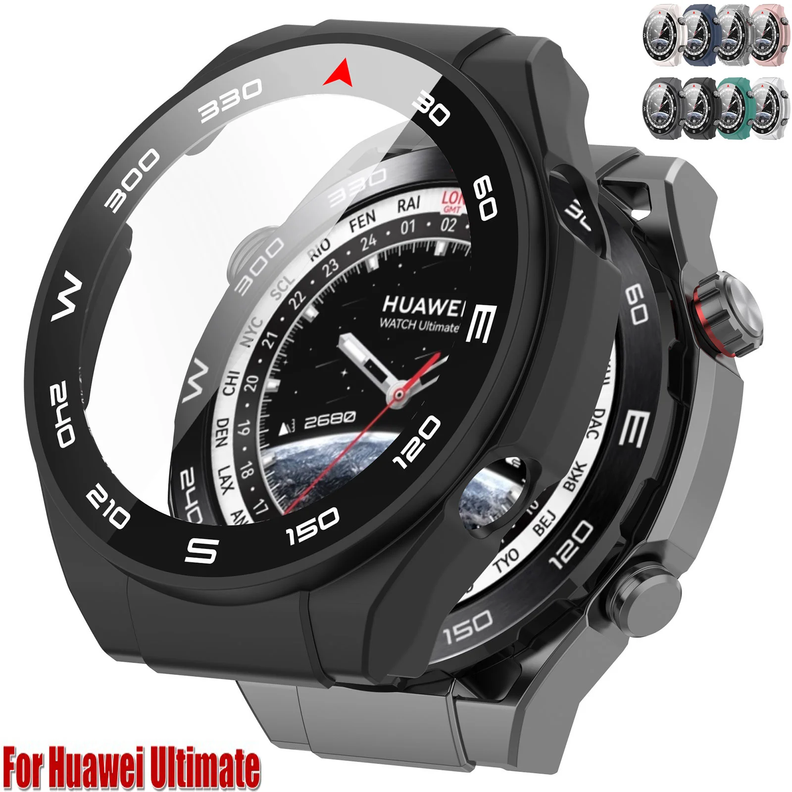 Per Huawei Watch Ultimate Frame Bezel Bracciale Accessori Pc Shell Glass Film Protector Schermo Per Huawei Ultimate Case Cover