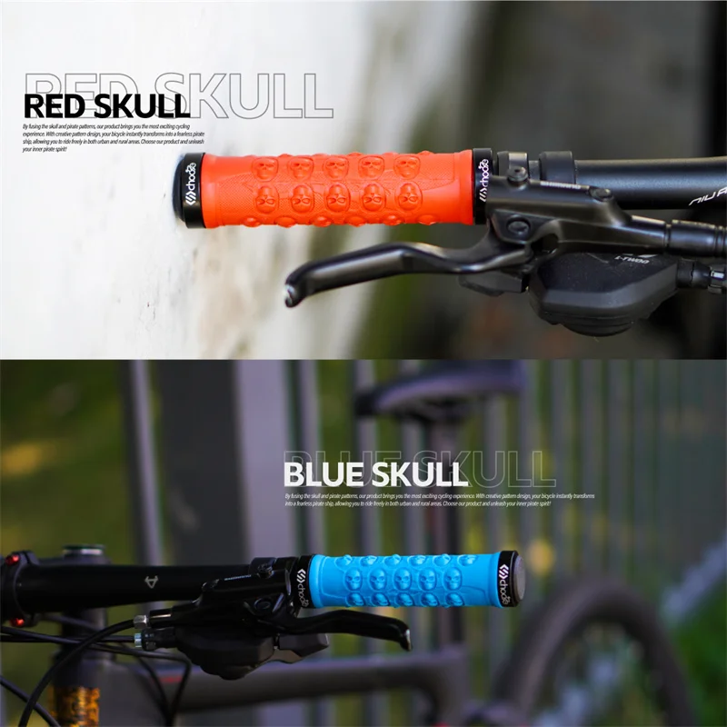 Poignées de Guidon de Vélo Antidérapantes en Caoutchouc, Orange et Noir, Verrouillables, Ergonomiques, pour VTT BMX Montagne Descente Vélo Pliable Urbain, 1 Paire