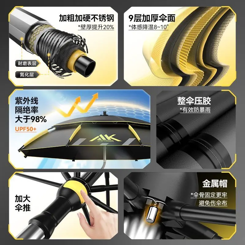 YUZHIYUAN Fishing Umbrella Windproof Universal Umbrella New Upgraded Crutch Parasol Outdoor Sunscreen Fishing