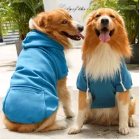 Pet Hoodies for Large Dogs Spring and Autumn Fleece Golden Retriever Sweatshirt with Hat and Zip Pocket  Pet Clothing