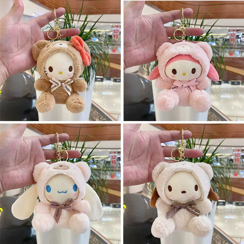 

Кавайная Милая Sanrio плюшевый брелок для ключей Hellokitty Mymelody Cinnamorroll мультяшная Новая креативная плюшевая кукла