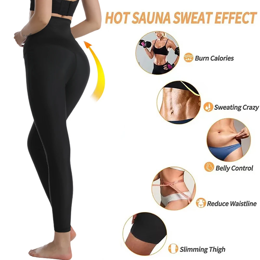 Sauna Pants Women Sweat Capris Slimming Leggings High Waist Workout Body Shaper