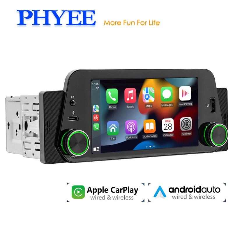 Wireless CarPlay Car Radio, Bluetooth Handsfree, Android Auto, A2DP, 5  MP5, USB Mirrorlink, Audio System Head Unit 1 Din, F152W - AliExpress