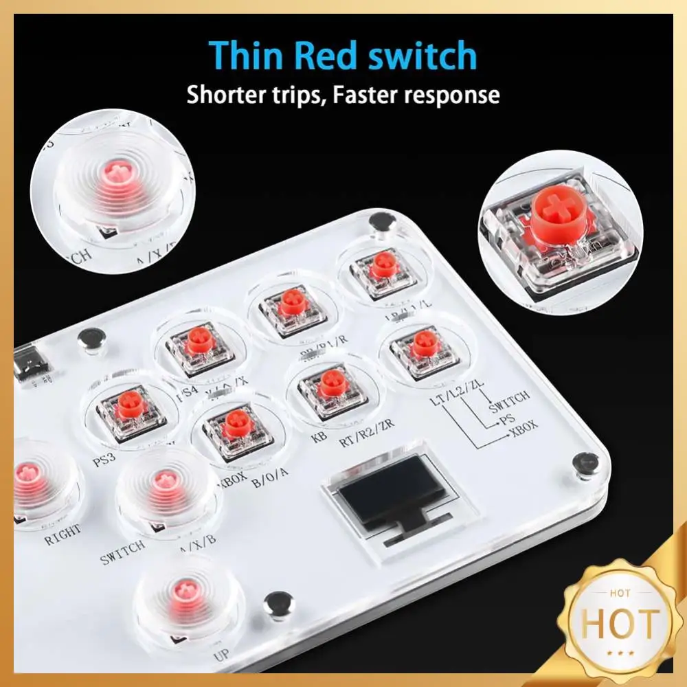 

Аркадный джойстик поддерживает клавиатуру Turbo & Hot Swap, аркадный джойстик, контроллер, мини-аркадная игра, аркадная палка для PS4/PS3/Switch/PC