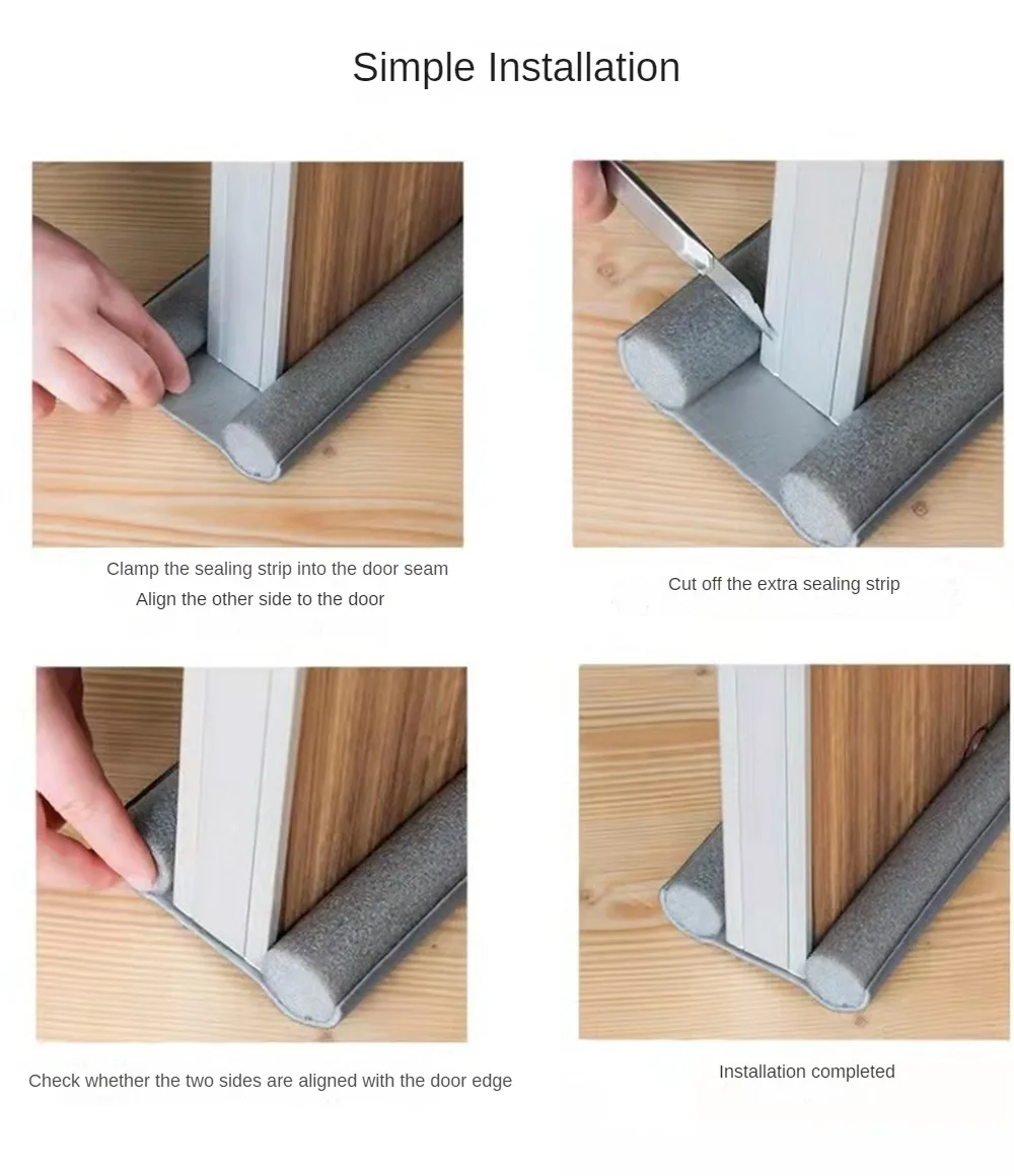 Description Picture 4 of itemAdjustable Door Bottom Seal Strip Weather Strip Under Door Draft Stopper Thicker Anti-Cold Gap Blocker Sealing Weather Strip