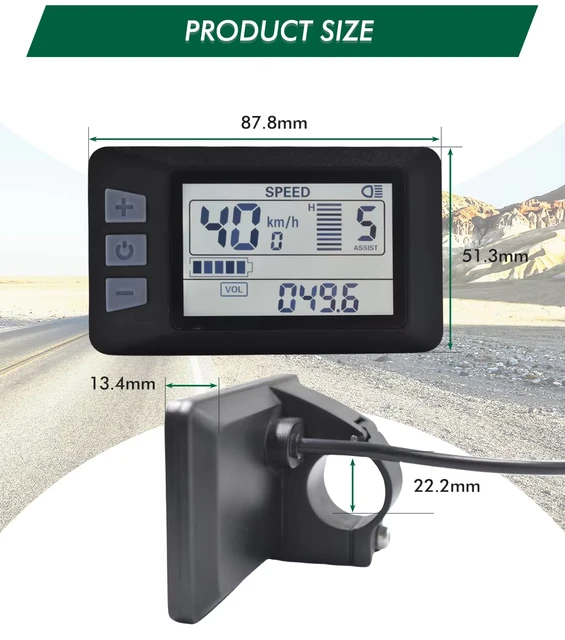 UART2 P3H vélo électrique LCD affichage compteur SM/prise de connexion étanche Ebike accessoires d'affichage intelligent 1