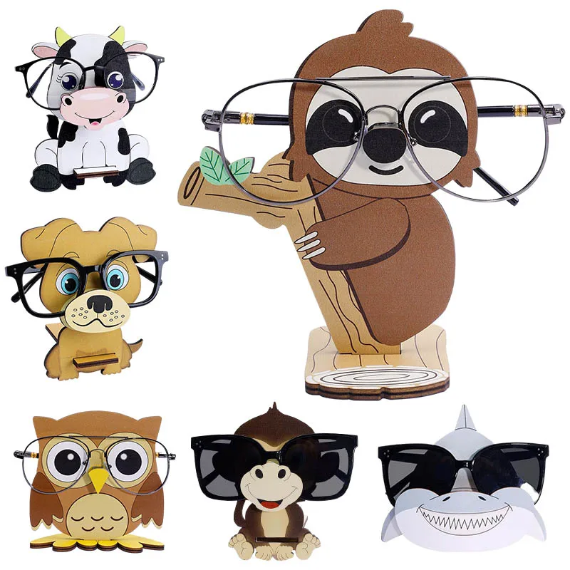 

Oaoleer 3D Cute Animal Glasses Storage Rack Cartoon Carvings Sunglass Display Rack Shelf Eyeglasses Stand Display Desk Organizer