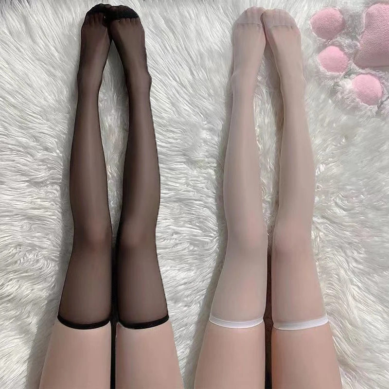 

Lace Ultra-thin Stockings Women Black Thin Thigh Knee Socks Legging Nightclub Tube Silk Lolita Thigh High Fishnet Long Socks