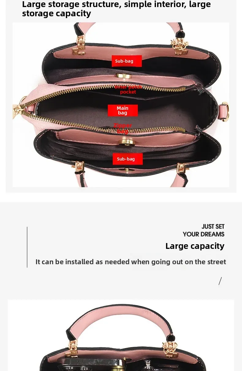 Sac bandoulière Splicing avec fermeture éclair et sangle