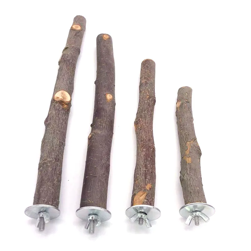 Natural Wood Pet Parrot Fork Tree Branch Stand Rack Squirrel Bird Hamster Branch Perches Chew Bite Toys Stick bird cage perches