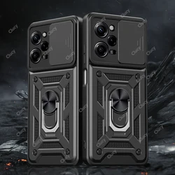 Shockproof Armor Case with Magnetic Holder Ring for Redmi Note12Pro(5G) (Black)