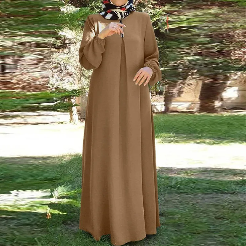 Black Dresses For Muslim Women Long Sleeve Abaya Ramadan Elegant Wear Summer Winter Vintage Loose Comfortable Robe
