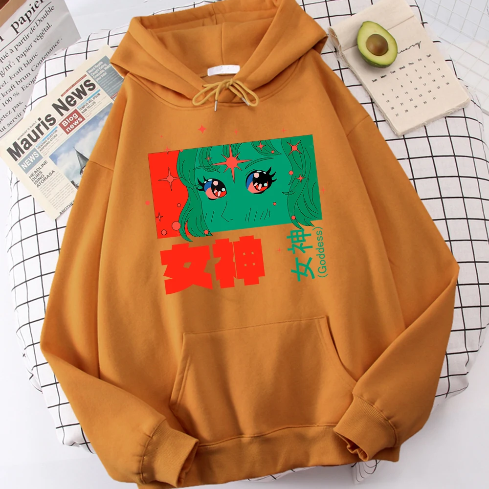 

Goddess Shining With Light Printing Hoodies Men'S Retro Hooded Sweatshirt Funny Pocket Long Sleeves Novelty Warm Hoodie Mens