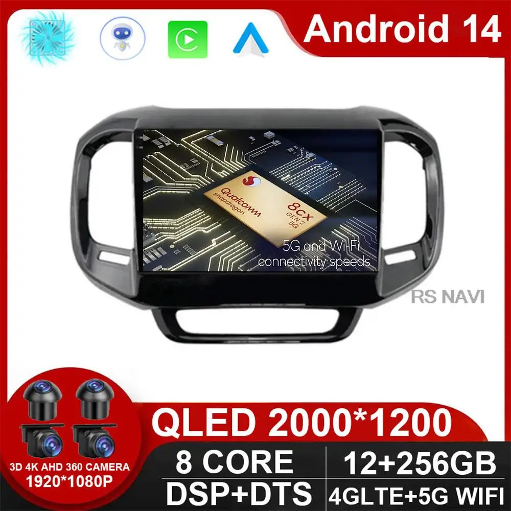 

2 din Android 14 Auto Carplay Car Radio Multimedia Video Player For FIAT Toro 2017 - 2021 Navigation GPS Stereo NO 2Din DVD