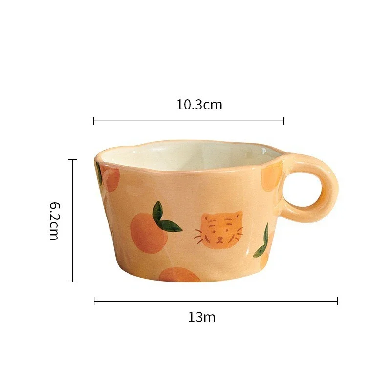 Hand-Painted Strawberry Ceramic Coffee Mug - أكواب...