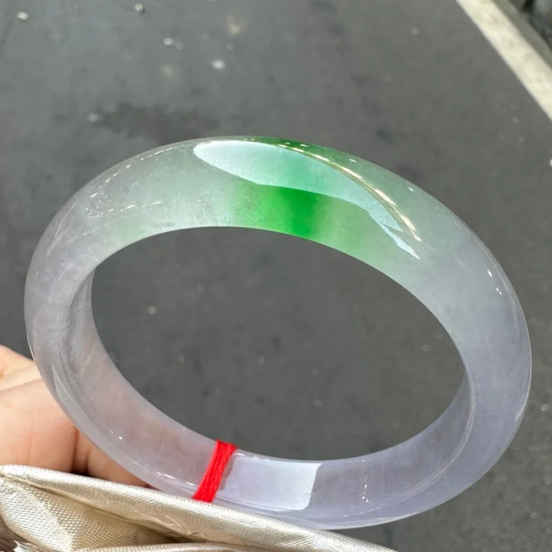 

Сертифицированный натуральный идеальный ледяной браслет AA Burmese Jade браслеты из жадеита, 57 мм