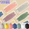 100 pieces face Masks 4d Morandi color fish shaped four layer color dust and droplet preve маска  mascarillas  masque 1