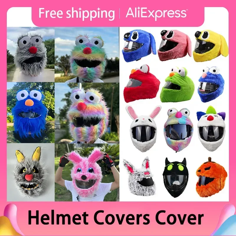 Motorcycle Helmet Cartoons Plush Helmet Protective Cover Helmet - Main Image