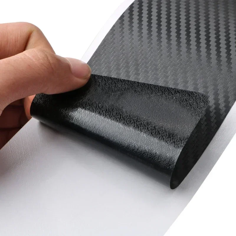 Universal Car Rear Guard Plate Sticker 4D Carbon Fiber Trim Protection Trunk Rear Bumper Pedal Stickers Film Auto Threshold Pad