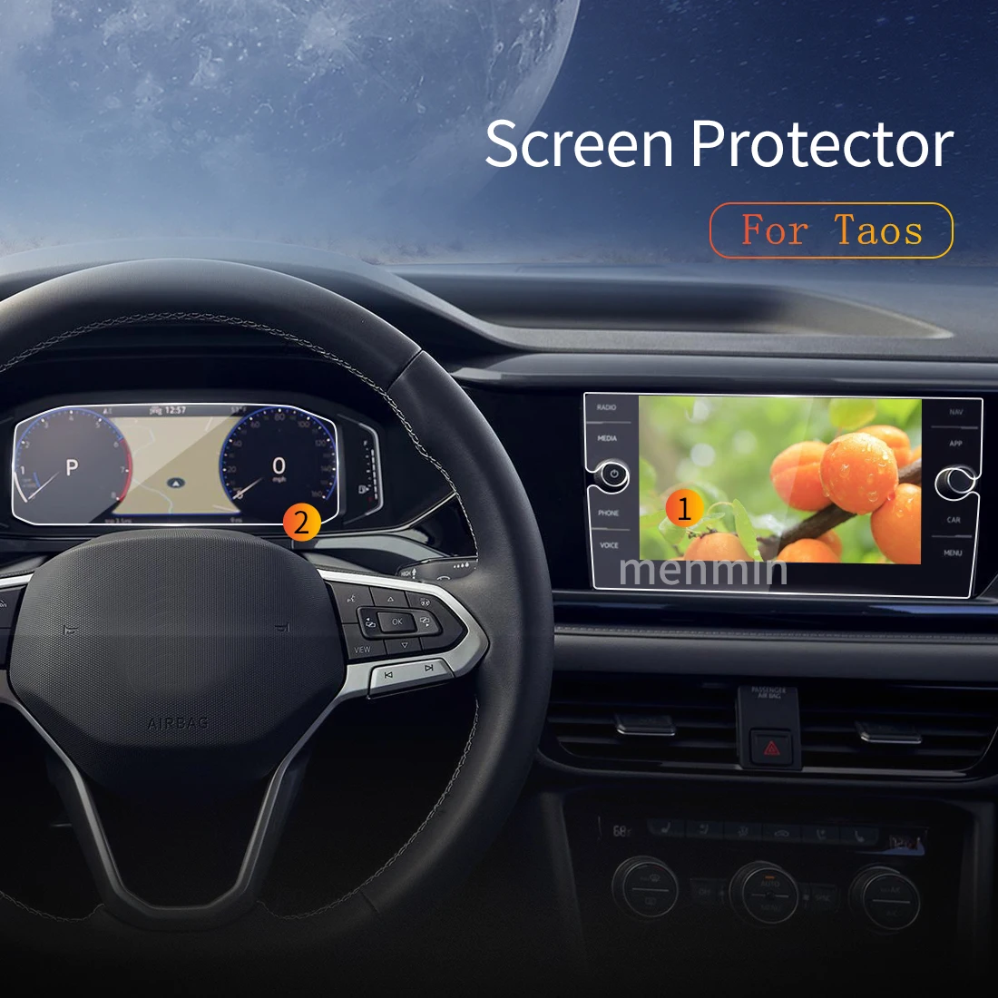 

Автомобильные наклейки Carplay, Защита экрана для VW Taos 2023, дисплей, аксессуары для навигации, 8 дюймов