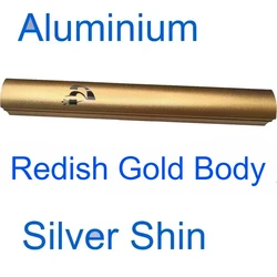 Luxury Mezuzah Case in Antique Gold, Rose Gold, and Silver Finishes with Sacred Kosher Scroll - Elegant Jewish Gift - FullLength - 129mm (RedishGoldSilver)