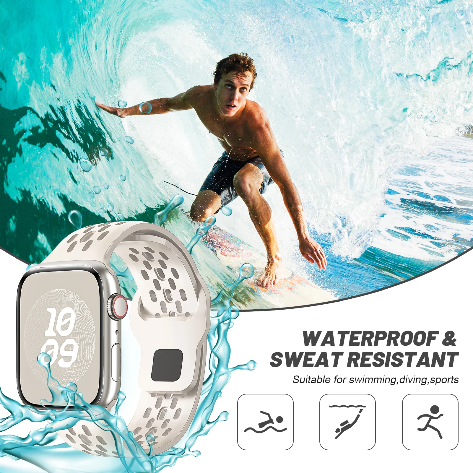 Premium Silicone Sport Strap for Smart Watches - Versatile and Stylish Bracelet Band