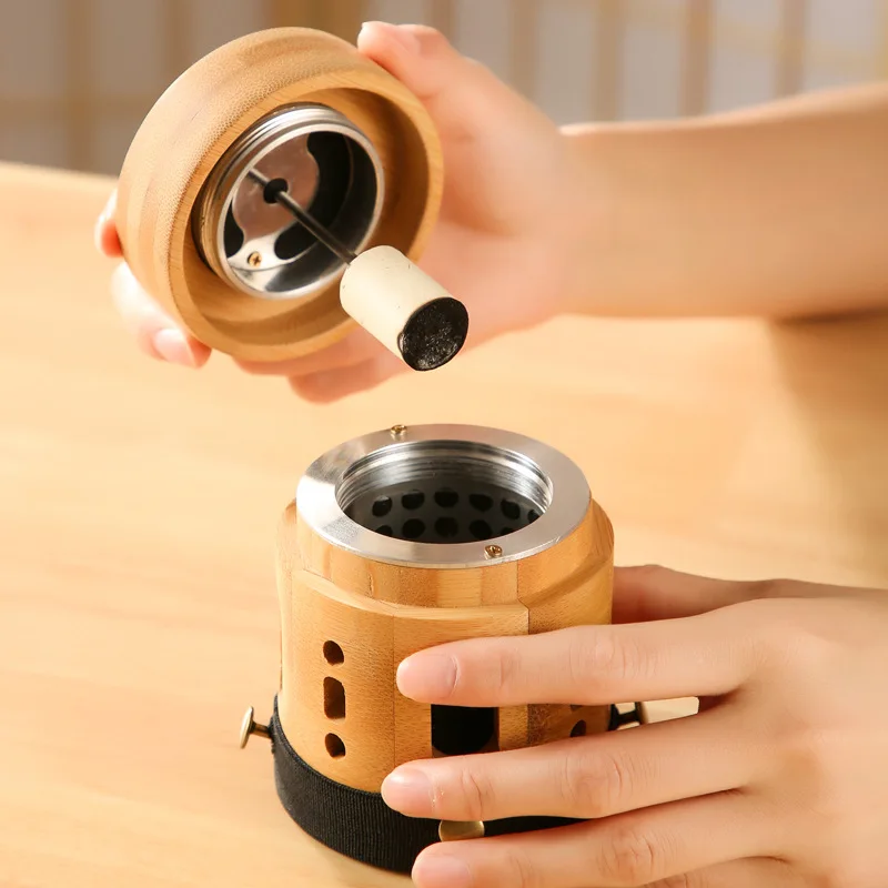 Strumento Di Terapia Della Moxibustione Di Bambù Moxa Burner Box Rullo Di Rilassamento Stick Per Moxa Cone Senza Fumo Massaggiatore Per Il Corpo Di Ma