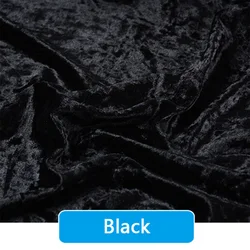 Luxurious Stretch Velvet Fabric - Soft Upholstery Textile for DIY Projects and Home Decor (Available in 22 Colors) (Black)