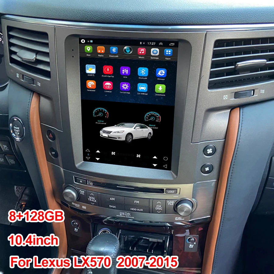 

10.4inch Android 13 Tesla Screen Car Radio For Lexus LX570 LX 570 2007-2010 2012 2015 Navigation Car Multimedia Video Player GPS