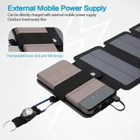 Chargeur solaire portable 5V 2.4A USB pour extérieur, pliable, pour camping, randonnée, sac à dos, voyage, alimentation smartphone 6