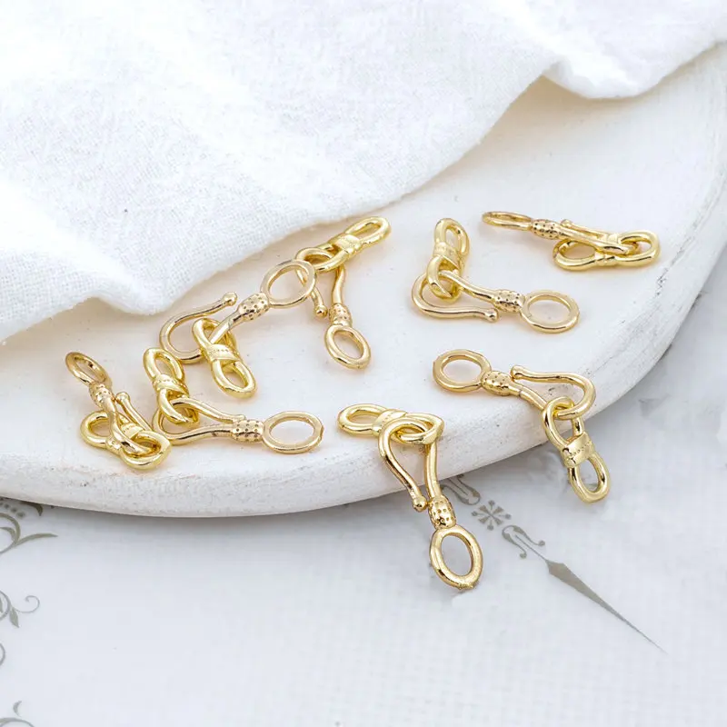 

6PCS 27MM 24K Gold Color Brass Jewelry Accessories Necklace Clasps Connector DIY Making Hand Made Jewelry Findings Component