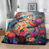 Flower Butterfly Blankets for Decorative Sofa Blanket King Size Microfiber Bedding Fluffy Plaid Beach Towel Home Interior Throw 2