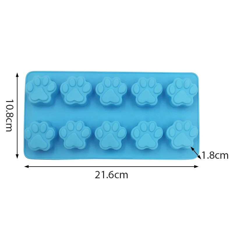 Dog Cat Paw Silicone Cake Molds 10 Cells For Biscuit Jelly Baking Pan Ice Tray Suitable For Making Mousse, Cake, Pastry, Jelly silicone mold