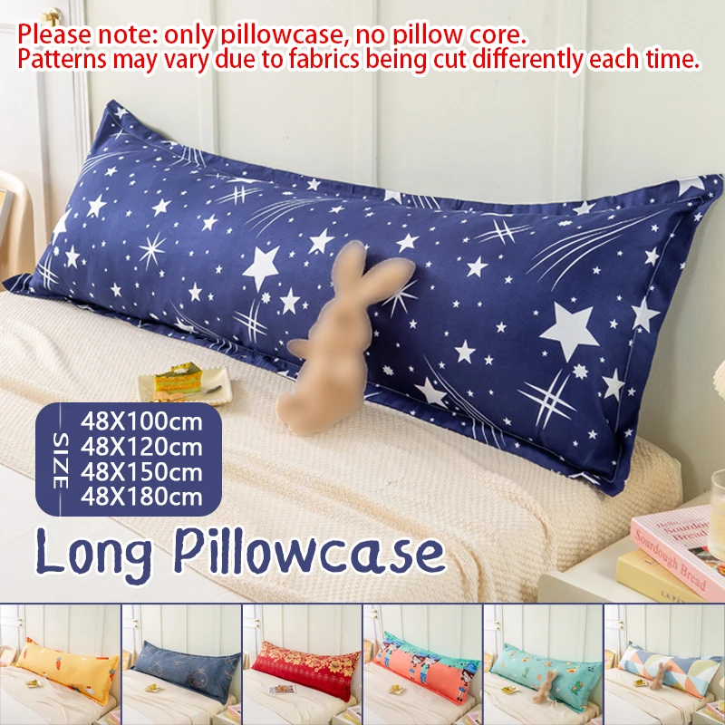 100/120/150/180cm Cartoon Printed Cotton Pillowcase Soft Couple Lover Sleeping Pillow Cover Girl Bedroom Decor Long Pillow Case 2