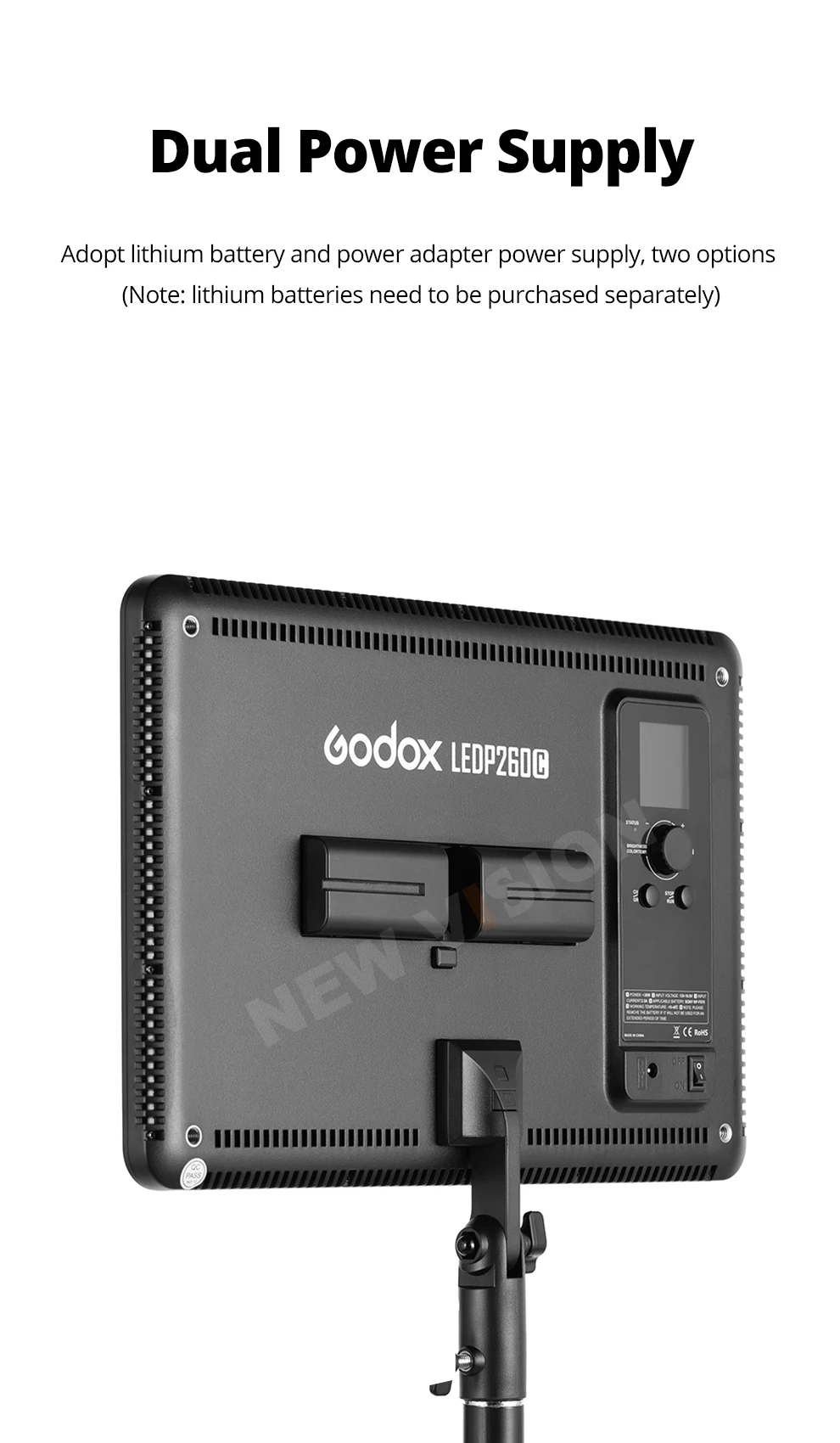 LEDP260C 3300~5500K LED Bi-Color & Dimmable Studio Video Light Lamp Panel for Ca