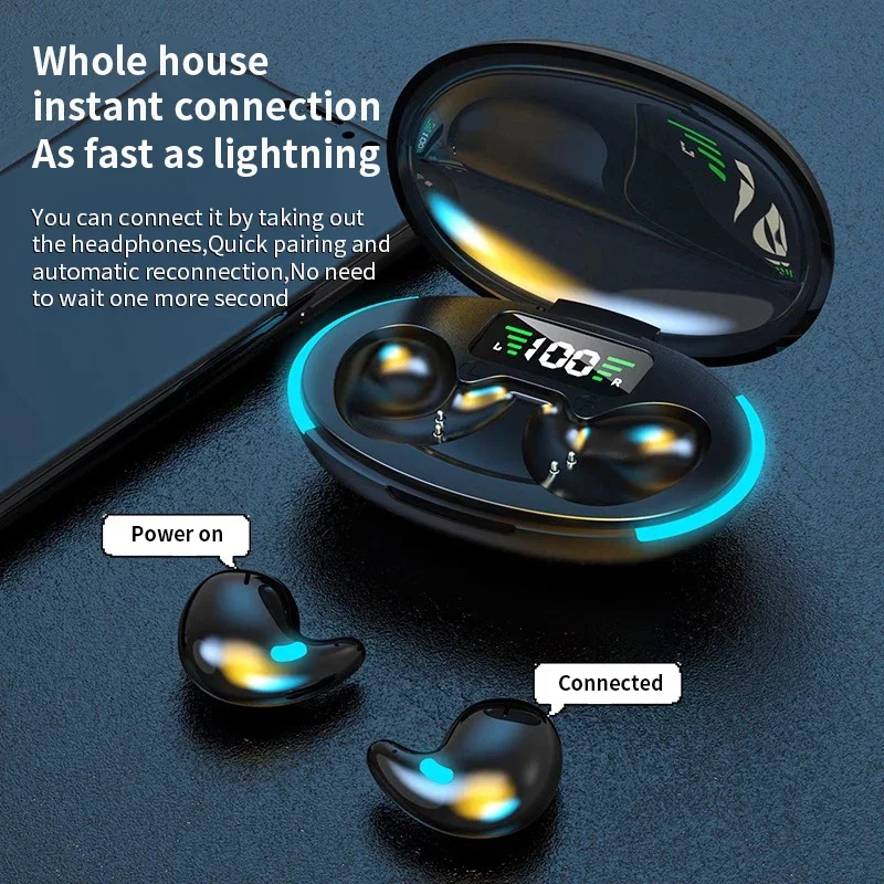 Sleep Wireless Earphone TWS Bluetooth 5.3 Headphones Hidden Earbuds IPX5 Waterproof Noise Reduction Sports Headset 5
