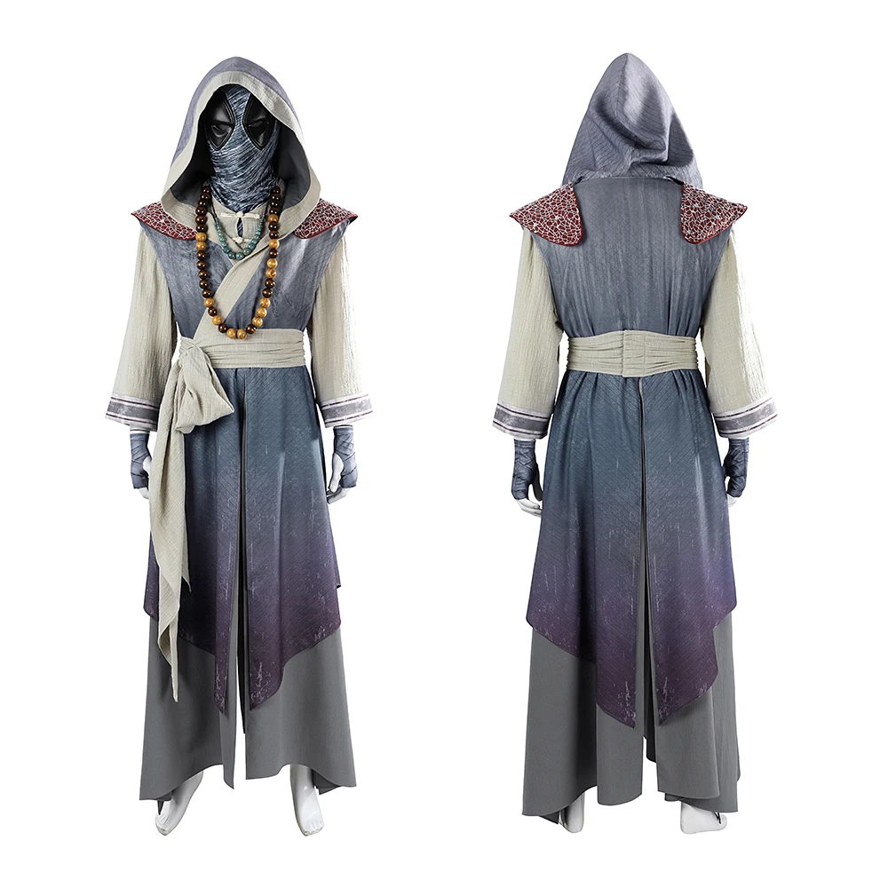 Deadpool & Wolverine: Zenpool (Ryan Rodney Reynolds) | Gray Cosplay Costume Set 22 Generic Monk Hooded Robe Cosplay Costume for Adults (Unofficial/Unverified Character Zenpool Wilson)