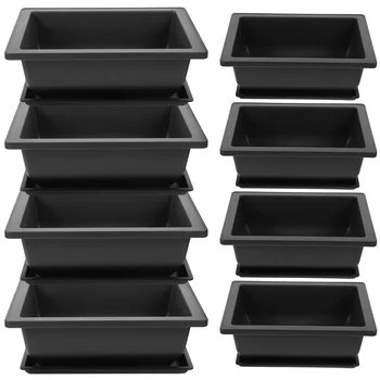 8 Sets Indoor Orchid Pot Flowerpot Plastic Bonsai Starter Pots Pots With Container Gardening Accessory Home Household Large
