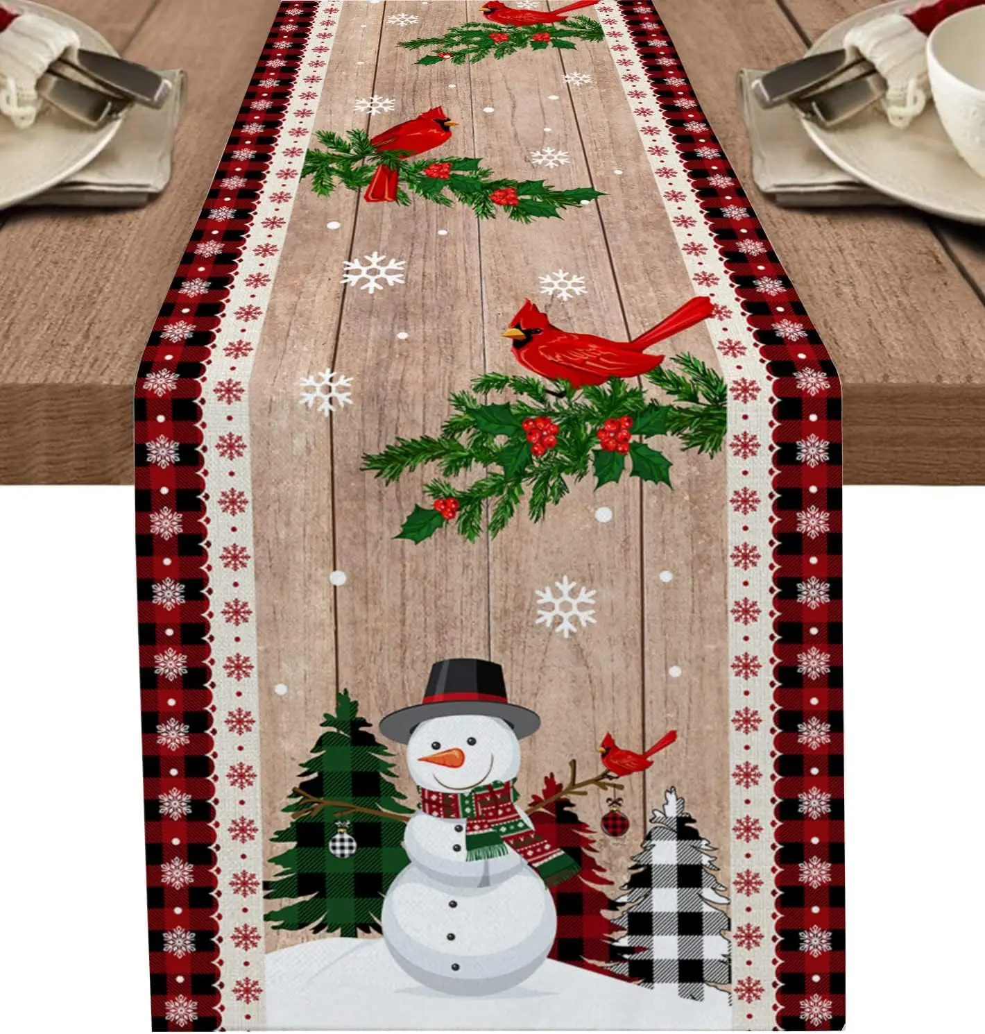 

Рождественские снежинки сосновые рождественские Снеговики льняные скатерти свадебное украшение прочные кухонные скатерти рождественские украшения
