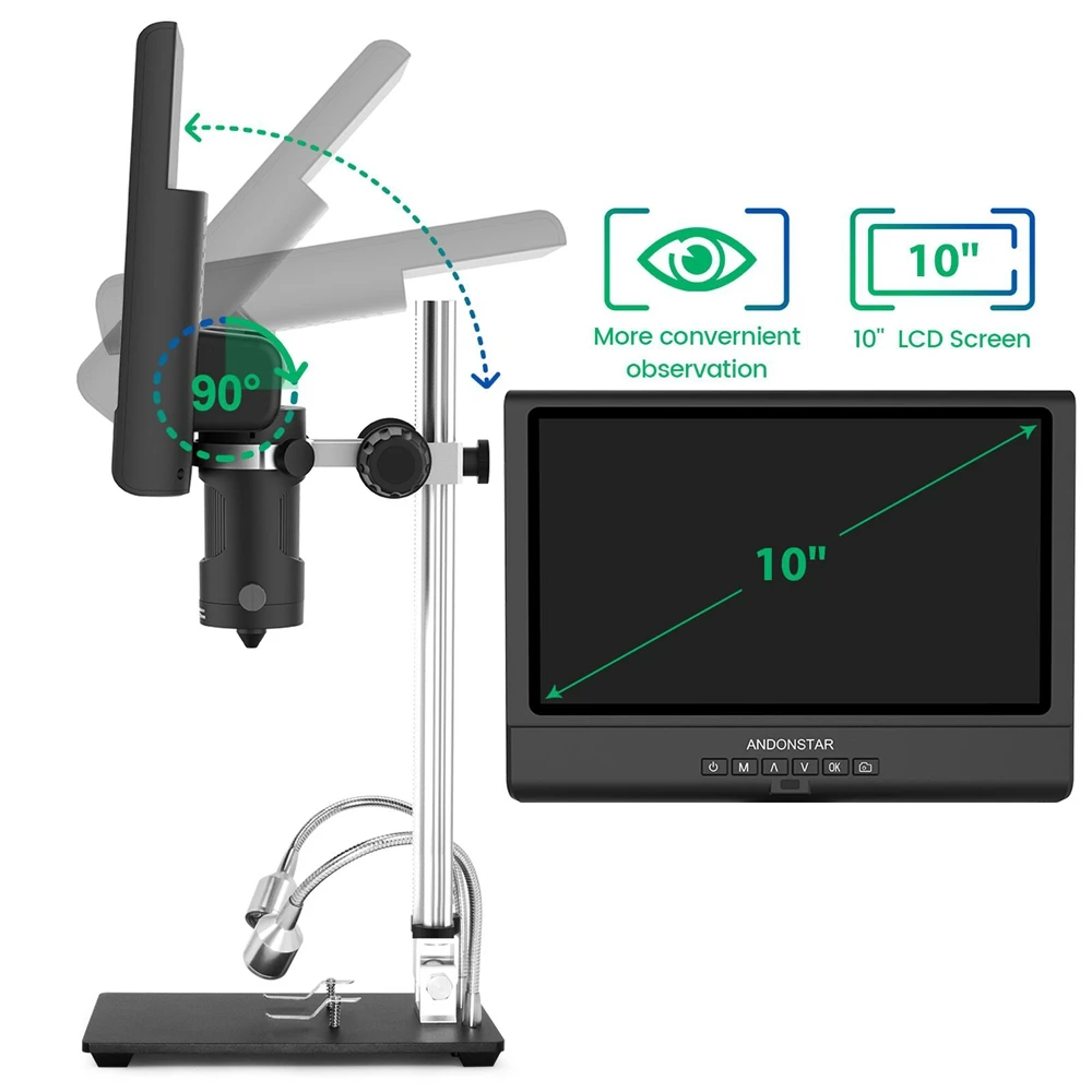 Andonstar AD209 10.1 inch Digital Microscope 1080P Adjustable LCD Display Microscope Soldering Phone Watch Repair