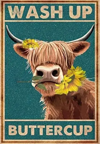 

Металлический оловянный стираемый лютик, металлический постер, Коровья металлическая постер, смешное коровье настенное искусство, декор для ванной комнаты, домашний декор, забавное удовольствие