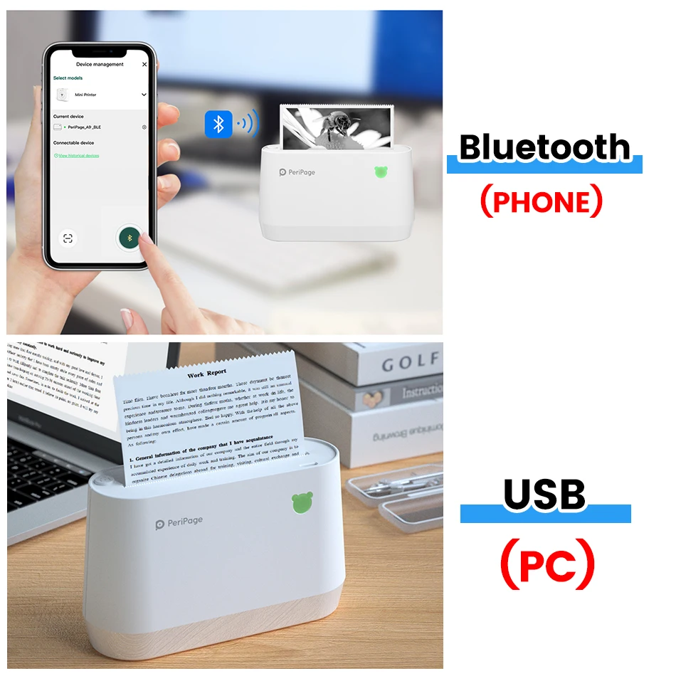 PeriPage A9 A9s A9Pro Thermal Printer Mini Picture Photo Receipt Printer Label Maker 58mm 77mm Bluetooth Android IOS 304/203 DPI