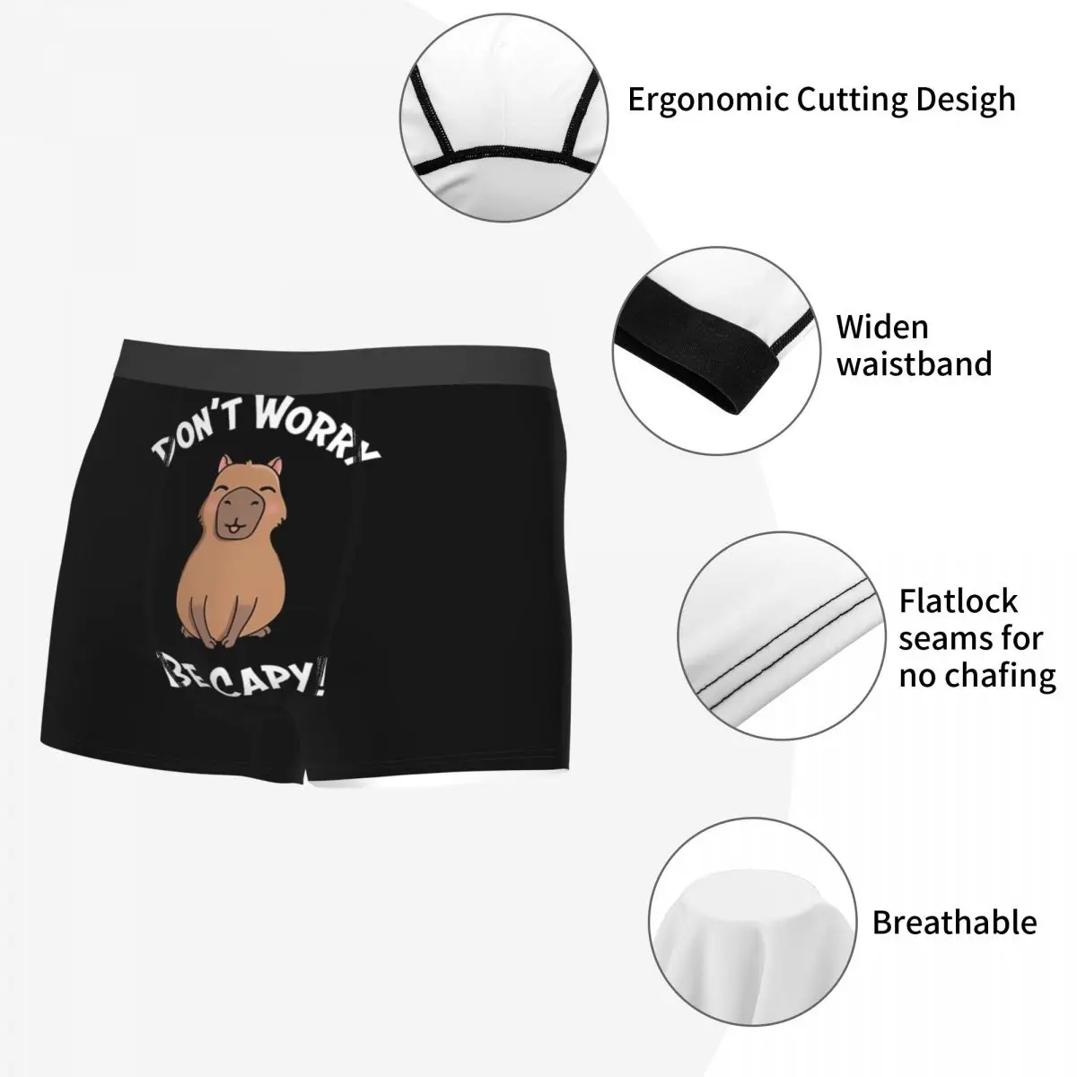 Capy Man's Boxer Briefs Capybara Highly Breathable Underwear Top Quality Print Shorts Birthday Gifts 5