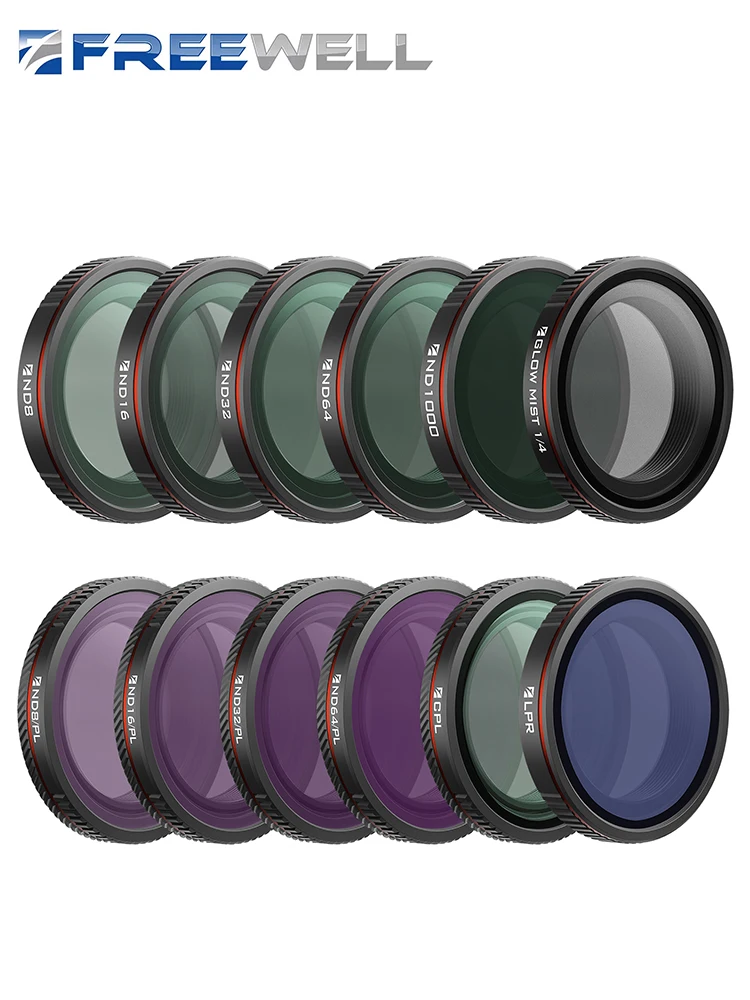 Mega Filter Kit,12 Packs Featuring ND,ND/PL,CPL,ND1000,LPR and Glow Mist 1/4 Fil