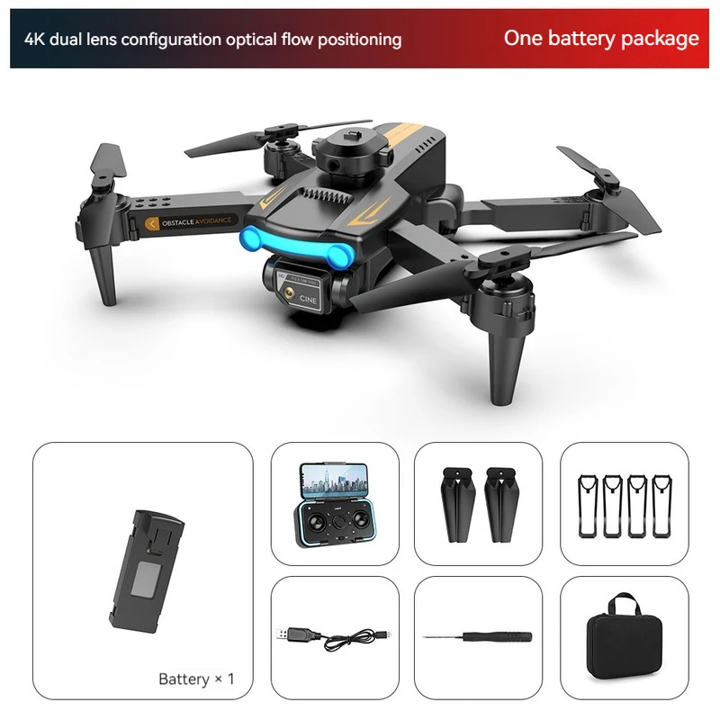22.8x23.5x6.5cm Four Side Obstacle Avoidance Aerial Light Flow Drone Dual Lens Hd Aerial Toy Remote Control Folding Outdoor Toys