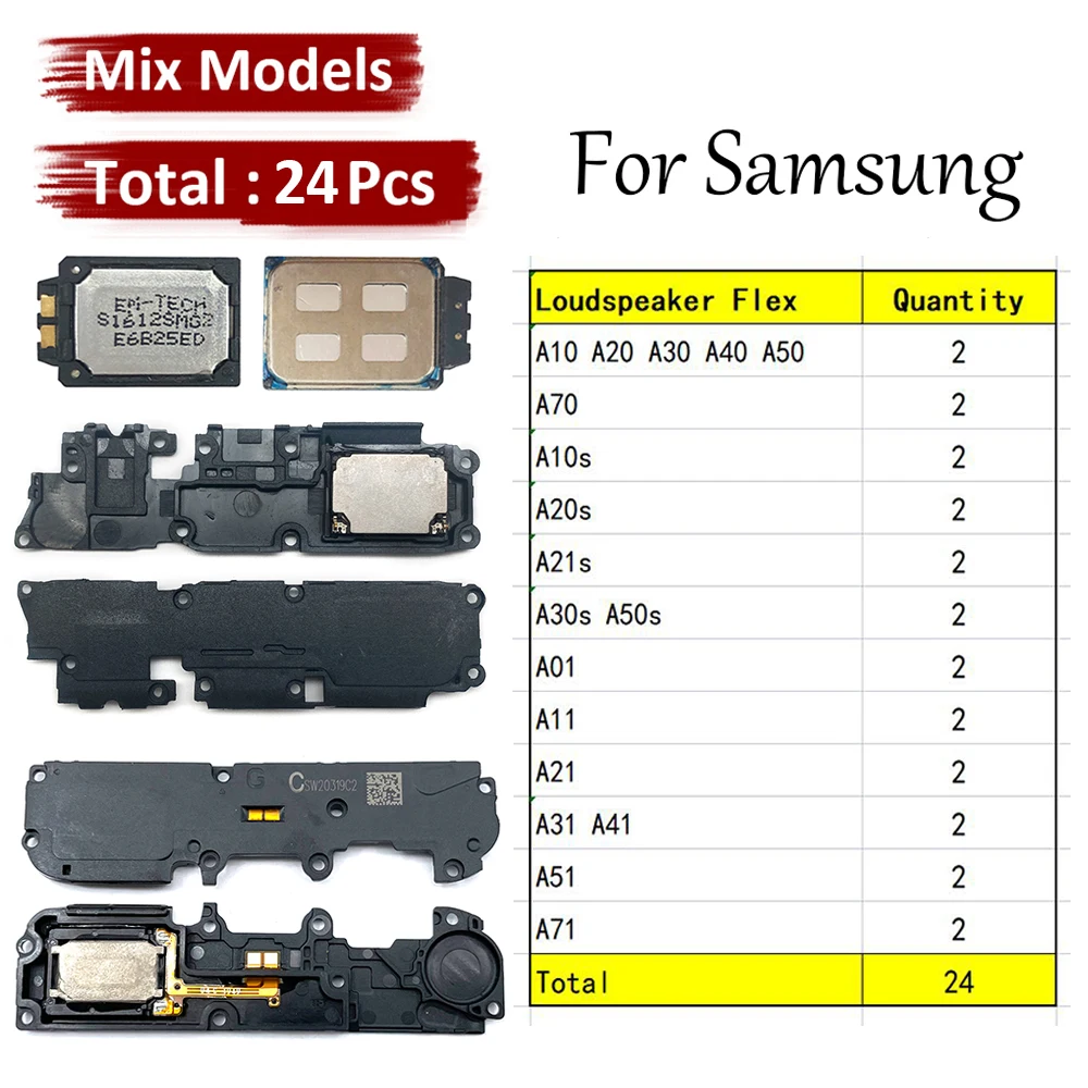 

24Pcs Loud Speaker Buzzer Ringer Flex Cable For Samsung A10S A20S A30S A50s A21s A10 A20 A30 A50 A70 A71 A11 A01 A21 A31 A51