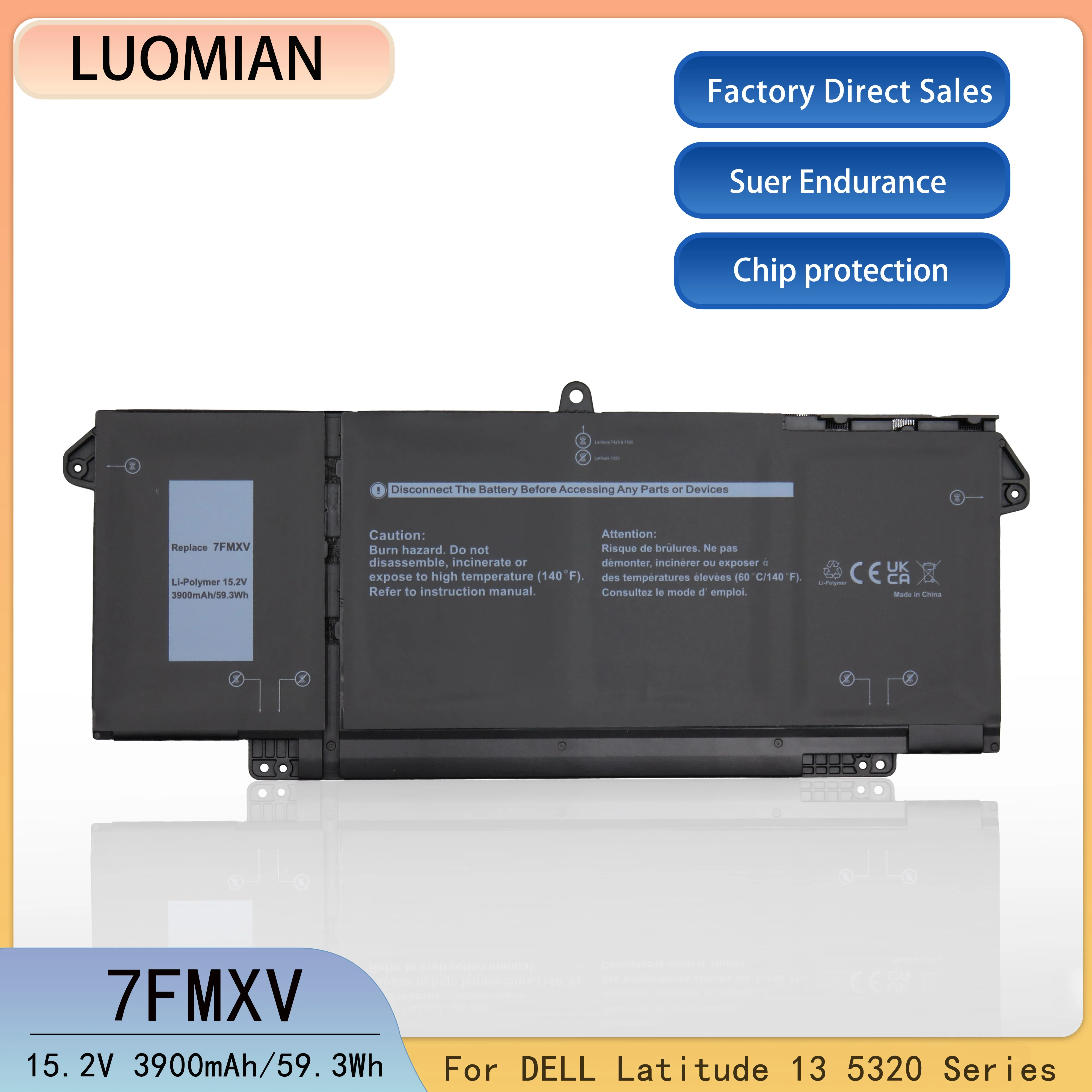 7FMXV Laptop battery for DELL Latitude 5320 HDGJ8 MHR4G TN2GY 7320 7420 ...